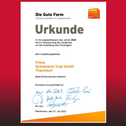 Die Gute Form - Ehrenurkunde